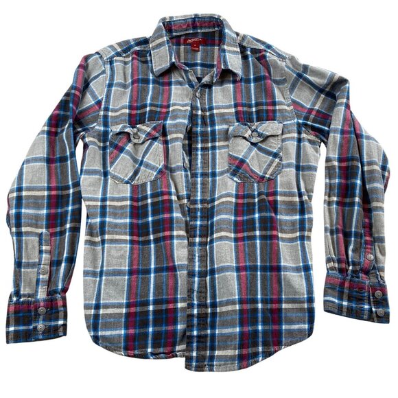 Arizona Jean Mens Plaid Flannel Shirt M Long Sleeve Cotton - Picture 1 of 13